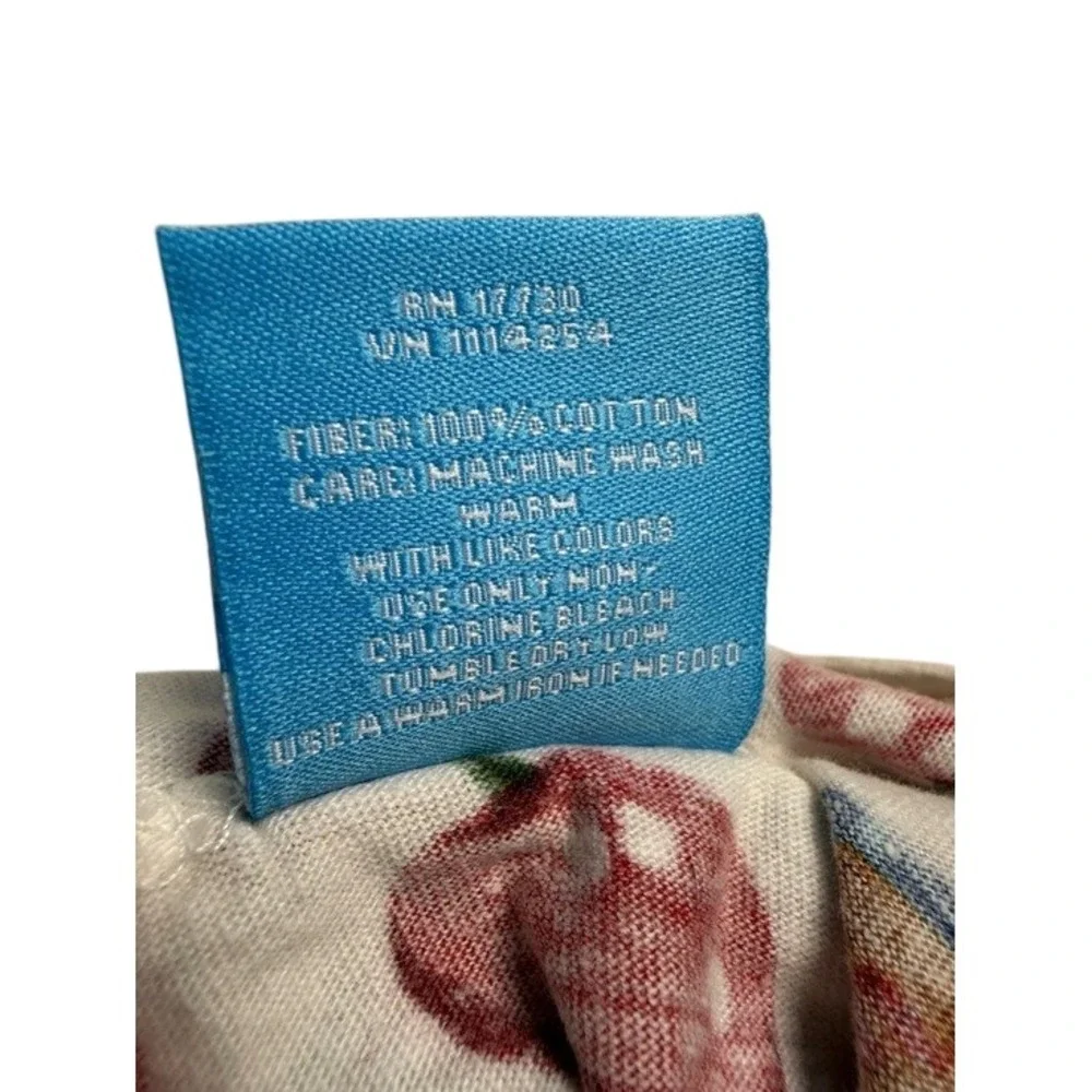 Nick & Nora Cherry Pie ONE Twin Flat Sheet‎ Jersey 100% Cotton Bright 2006 Retro